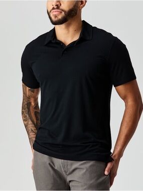 Men's Black Short-Sleeve Polo Shirt